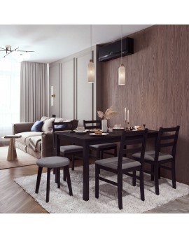 Taboret okrągły ZOI Jasny Szary (Sawana 21) / stelaż bukowy czarny