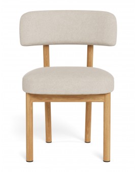 TORAY Beige (Apia 453 fabric)/natural oak base - UPHOLSTERED DINING CHAIR FOR KITCHEN/DINING ROOM