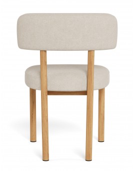 TORAY Beige (Apia 453 fabric)/natural oak base - UPHOLSTERED DINING CHAIR FOR KITCHEN/DINING ROOM
