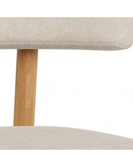 TORAY Beige (Apia 453 fabric)/natural oak base - UPHOLSTERED DINING CHAIR FOR KITCHEN/DINING ROOM