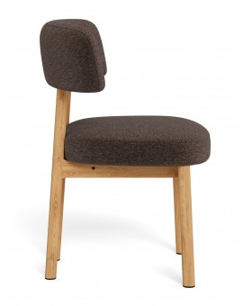 TORAY Brown (Apia 442 fabric)/natural oak base - UPHOLSTERED DINING CHAIR FOR KITCHEN/DINING ROOM