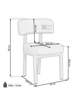 TORAY Brown (Apia 442 fabric)/natural oak base - UPHOLSTERED DINING CHAIR FOR KITCHEN/DINING ROOM