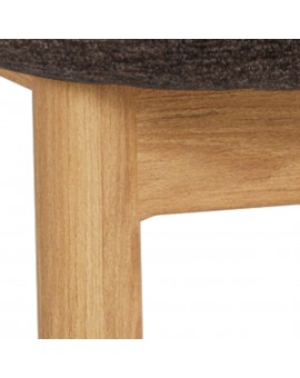 TORAY Brown (Apia 442 fabric)/natural oak base - UPHOLSTERED DINING CHAIR FOR KITCHEN/DINING ROOM