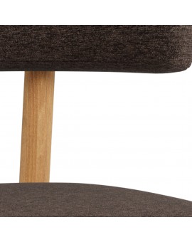 TORAY Brown (Apia 442 fabric)/natural oak base - UPHOLSTERED DINING CHAIR FOR KITCHEN/DINING ROOM
