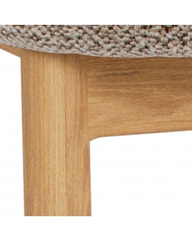 TORAY Latte Beige (Monza 60 fabric)/natural oak base - UPHOLSTERED DINING CHAIR FOR KITCHEN/DINING ROOM