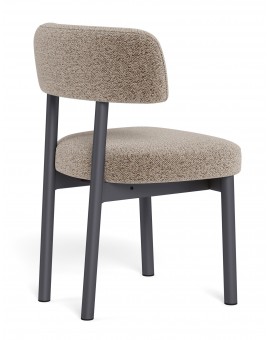 TORAY Latte Beige (Monza 60 fabric)/black base - UPHOLSTERED DINING CHAIR FOR KITCHEN/DINING ROOM