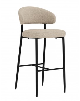 IRIS Beige (Basel 24 fabric)/black frame - UPHOLSTERED BAR STOOL FOR KITCHEN/BAR