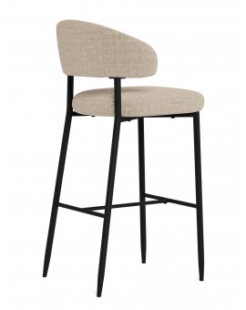 IRIS Beige (Basel 24 fabric)/black frame - UPHOLSTERED BAR STOOL FOR KITCHEN/BAR