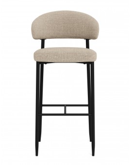 IRIS Beige (Basel 24 fabric)/black frame - UPHOLSTERED BAR STOOL FOR KITCHEN/BAR