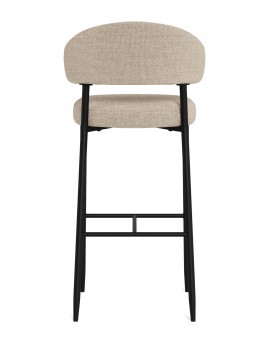 IRIS Beige (Basel 24 fabric)/black frame - UPHOLSTERED BAR STOOL FOR KITCHEN/BAR