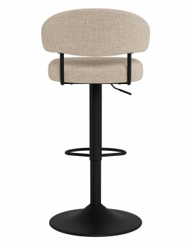 IRIS Beige (Basel 24 fabric)/black base - UPHOLSTERED BAR STOOL FOR KITCHEN/BAR