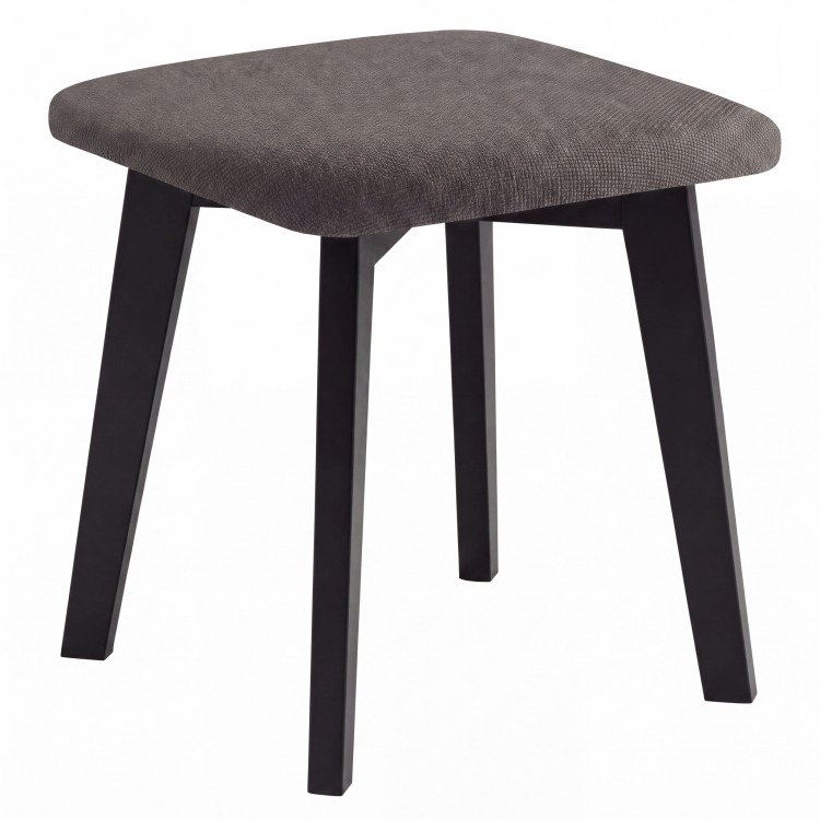 MILO Taupe Beige (Storm 26 fabric)/black beech base - SQUARE UPHOLSTERED STOOL FOR KITCHEN/LIVING ROOM