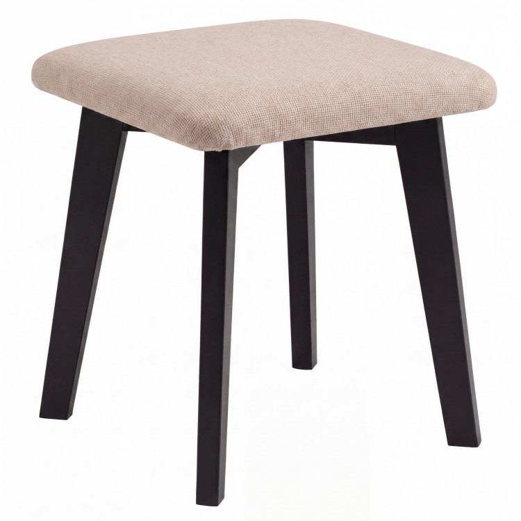 Taboret kwadratowy MILO Beżowy (Storm 06) / stelaż bukowy czarny