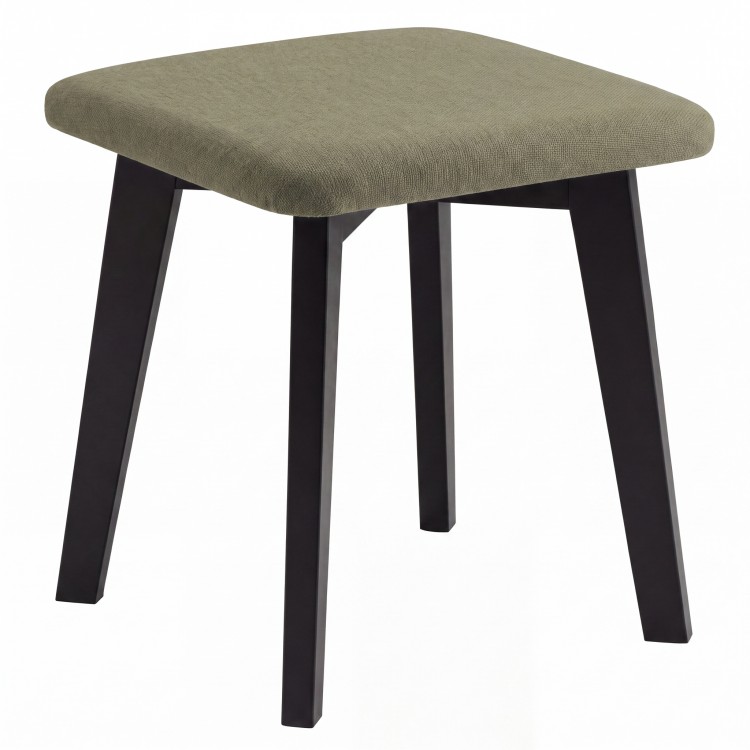 Taboret kwadratowy MILO Zielony (Storm 34) / stelaż bukowy czarny