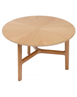 BELLUNO Prírodný jaseň - DREVENÝ KONFERENČNÝ STOLÍK Ø65 cm OKRÚHLY MODERN CLASSIC