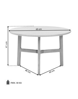 BELLUNO Natural Ash - WOODEN COFFEE TABLE Ø65 cm ROUND MODERN CLASSIC