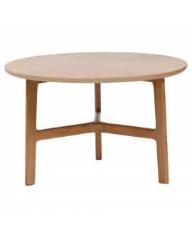 BELLUNO Prírodný jaseň - DREVENÝ KONFERENČNÝ STOLÍK Ø65 cm OKRÚHLY MODERN CLASSIC