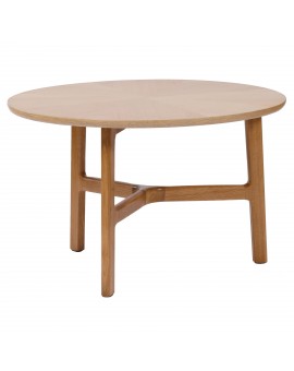 BELLUNO Prírodný jaseň - DREVENÝ KONFERENČNÝ STOLÍK Ø65 cm OKRÚHLY MODERN CLASSIC