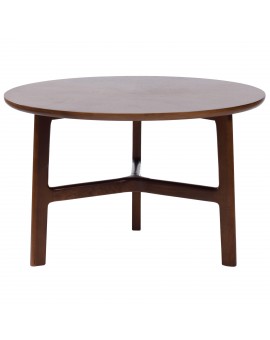 BELLUNO Prírodný orech (tmavohnedá) - DREVENÝ KONFERENČNÝ STOLÍK Ø65 cm OKRÚHLY MODERN CLASSIC