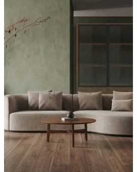 BELLUNO Natural Walnut (Dark Brown) - WOODEN COFFEE TABLE Ø65 cm ROUND MODERN CLASSIC