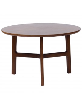 BELLUNO Prírodný orech (tmavohnedá) - DREVENÝ KONFERENČNÝ STOLÍK Ø65 cm OKRÚHLY MODERN CLASSIC