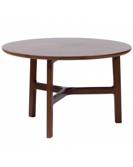 BELLUNO Natural Walnut (Dark Brown) - WOODEN COFFEE TABLE Ø65 cm ROUND MODERN CLASSIC