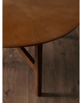 BELLUNO Prírodný orech (tmavohnedá) - DREVENÝ KONFERENČNÝ STOLÍK Ø65 cm OKRÚHLY MODERN CLASSIC