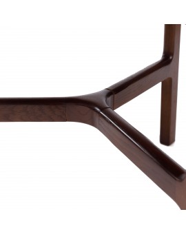 BELLUNO Prírodný orech (tmavohnedá) - DREVENÝ KONFERENČNÝ STOLÍK Ø65 cm OKRÚHLY MODERN CLASSIC