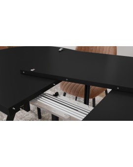 EXPANSO Čierny mat / čierne nohy - OVÁLNY ROZKLADACÍ STÔL 160-360 cm PRE 16-18 OSÔB