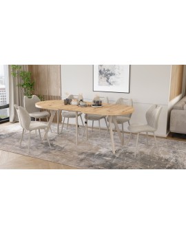 EXPANSO Dub Artisan / kašmírové nohy - OVÁLNY ROZKLADACÍ STÔL 160-360 cm PRE 16-18 OSÔB