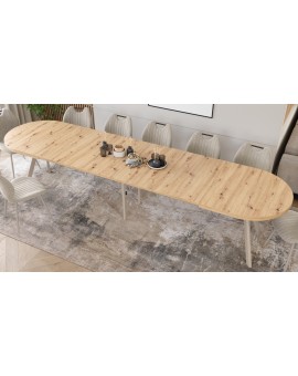 EXPANSO Dub Artisan / kašmírové nohy - OVÁLNY ROZKLADACÍ STÔL 160-360 cm PRE 16-18 OSÔB