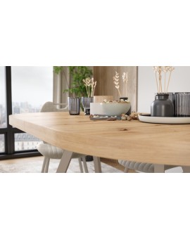 EXPANSO Dub Artisan / kašmírové nohy - OVÁLNY ROZKLADACÍ STÔL 160-360 cm PRE 16-18 OSÔB