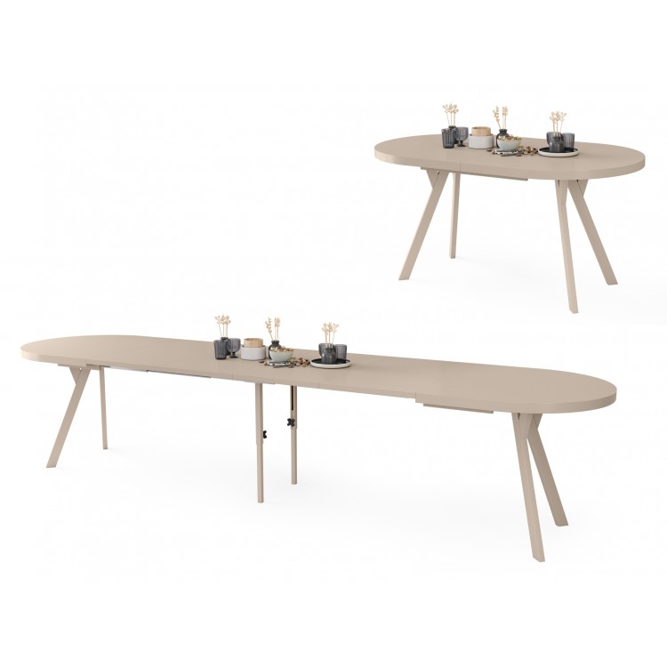 EXPANSO Kašmír / kašmírové nohy - OVÁLNY ROZKLADACÍ STÔL 160-360 cm PRE 16-18 OSÔB