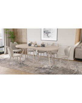EXPANSO Kašmír / kašmírové nohy - OVÁLNY ROZKLADACÍ STÔL 160-360 cm PRE 16-18 OSÔB