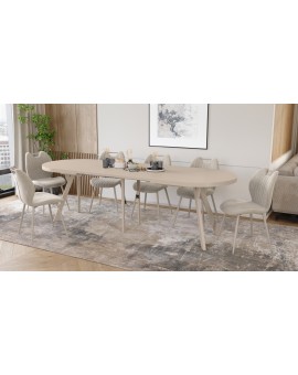 EXPANSO Kašmír / kašmírové nohy - OVÁLNY ROZKLADACÍ STÔL 160-360 cm PRE 16-18 OSÔB