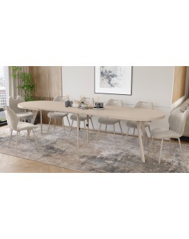 EXPANSO Kašmír / kašmírové nohy - OVÁLNY ROZKLADACÍ STÔL 160-360 cm PRE 16-18 OSÔB