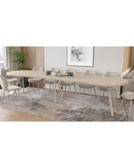 EXPANSO Kašmír / kašmírové nohy - OVÁLNY ROZKLADACÍ STÔL 160-360 cm PRE 16-18 OSÔB