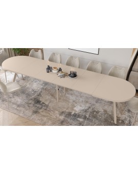 EXPANSO Kašmír / kašmírové nohy - OVÁLNY ROZKLADACÍ STÔL 160-360 cm PRE 16-18 OSÔB