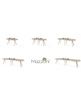 EXPANSO Kašmír / kašmírové nohy - OVÁLNY ROZKLADACÍ STÔL 160-360 cm PRE 16-18 OSÔB