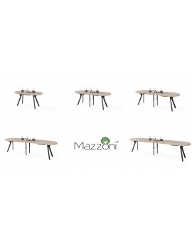 EXPANSO Kašmír / čierne nohy - OVÁLNY ROZKLADACÍ STÔL 160-360 cm PRE 16-18 OSÔB