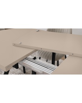 EXPANSO Kašmír / čierne nohy - OVÁLNY ROZKLADACÍ STÔL 160-360 cm PRE 16-18 OSÔB