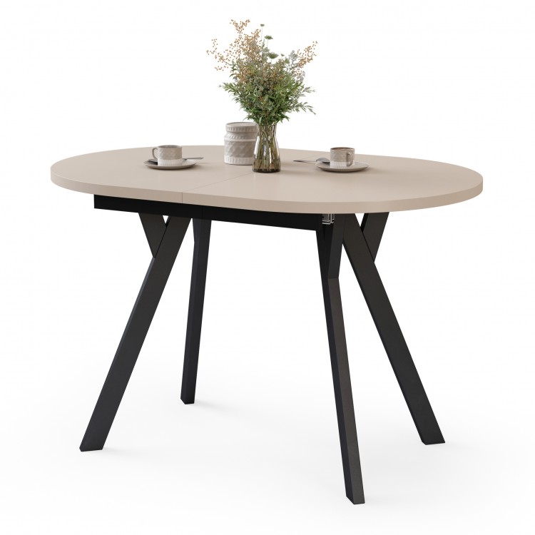 ALMO Kašmír / čierne nohy - OVÁLNY ROZKLADACÍ STÔL 120-220 cm PRE 10-12 OSÔB