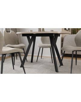 ALMO Cashmere / black legs - OVAL EXTENDING TABLE 140-240 cm FOR 10-12 PEOPLE