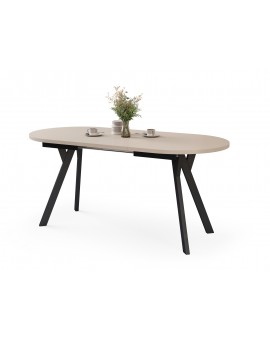 ALMO Kašmír / čierne nohy - OVÁLNY ROZKLADACÍ STÔL 140-240 cm PRE 10-12 OSÔB