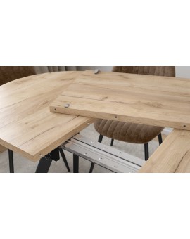 ALMO Dub Craft zlatý / čierne nohy - OVÁLNY ROZKLADACÍ STÔL 140-240 cm PRE 10-12 OSÔB