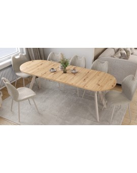 ALMO Dub Artisan / kašmírové nohy - OVÁLNY ROZKLADACÍ STÔL 140-240 cm PRE 10-12 OSÔB