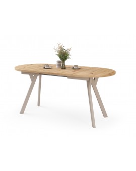 ALMO Artisan Oak / cashmere legs - OVAL EXTENDING TABLE 140-240 cm FOR 10-12 PEOPLE