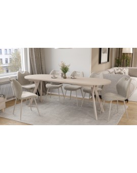 ALMO Kašmír / kašmírové nohy - OVÁLNY ROZKLADACÍ STÔL 120-220 cm PRE 10-12 OSÔB