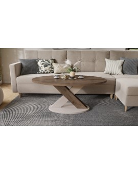 LOXA Orech Elegant / Béžová Taupe - OVÁLNY KONFERENČNÝ STOLÍK 120x65 cm