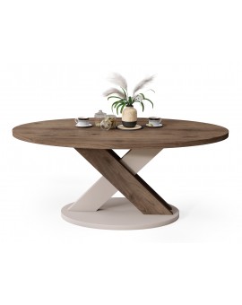 LOXA Orech Elegant / Béžová Taupe - OVÁLNY KONFERENČNÝ STOLÍK 120x65 cm